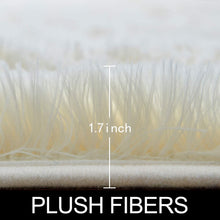 Load image into Gallery viewer, Ivory Round Rug for Bedroom,Fluffy Circle Rug for Kids Room,Furry Carpet for Teen&#39;s Room,Shaggy Circular Rug for Nursery Room