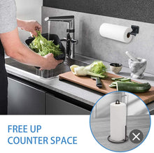 Load image into Gallery viewer, Paper Towel Holder Wall Mount Kitchen Paper Towel Rolls Dispenser Rack Cabinet Mount Holds Family Rolls-Black
