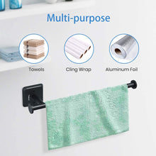 Load image into Gallery viewer, Paper Towel Holder Wall Mount Kitchen Paper Towel Rolls Dispenser Rack Cabinet Mount Holds Family Rolls-Black