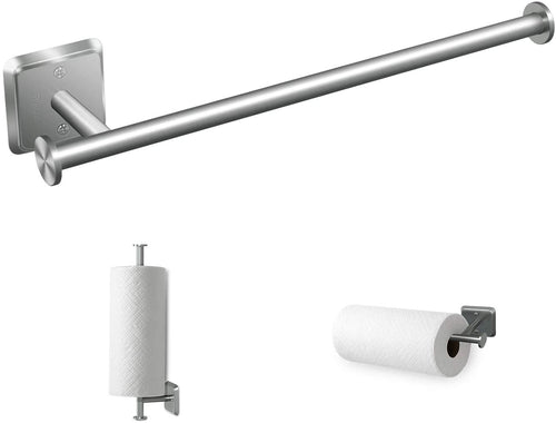 Paper Towel Holder Under Cabinet Mount Hanging Paper Towel Roll Dispenser Wall Mounted Storage Mega Rolls-Nickel