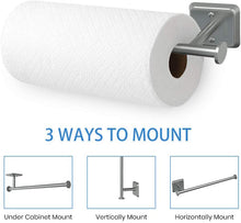 Load image into Gallery viewer, Paper Towel Holder Under Cabinet Mount Hanging Paper Towel Roll Dispenser Wall Mounted Storage Mega Rolls-Nickel