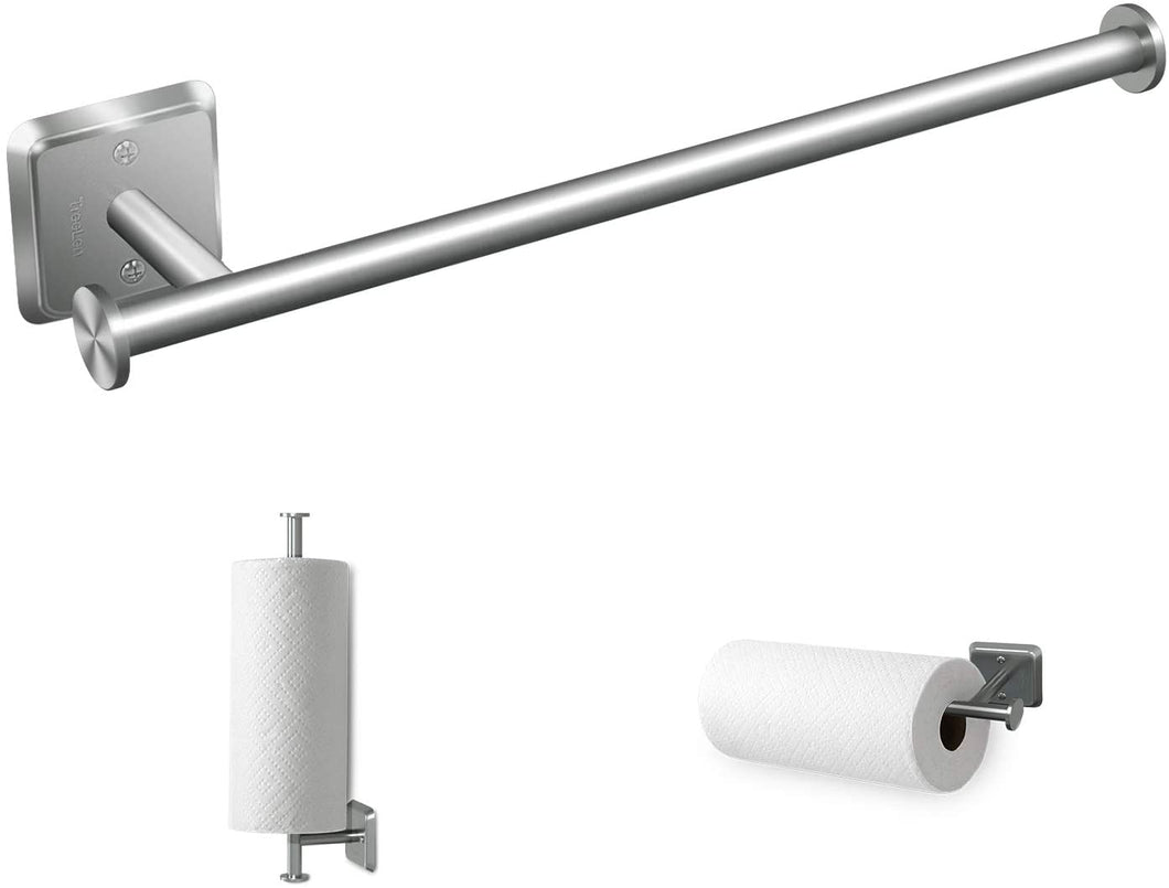 Paper Towel Holder Under Cabinet Mount Hanging Paper Towel Roll Dispenser Wall Mounted Storage Mega Rolls-Nickel