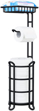 Load image into Gallery viewer, Toilet Paper Holder Stand Tissue Paper Roll Dispenser with Shelf for Bathroom Storage Holds Reserve Mega Rolls-Matte Black