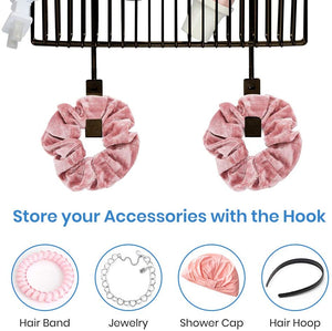Bathroom Wall Mount Hair Care & Styling Tool Organizer Over The Cabinet Door Storage Basket for Hair Dryer, Flat Iron, Curling Wand, Hair Straightener, Brushes-Bronze