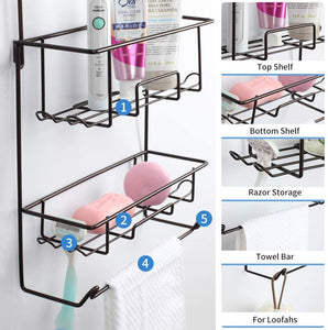 Shower Caddy Basket Shelf with Hooks for Hanging Sponge and Razor,Sham –  TreeLen