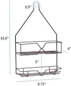 Shower Caddy Hanging over Shower Head Small Rust Roof Shower Organizer with 4 Hooks for Razor Shampoo Holder Bathroom Shower Rack Storage Shelf – Bronze