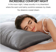 Load image into Gallery viewer, Satin Pillowcase for Hair and Skin, 2-Pack Pillow Cases - Satin Pillow Covers with Envelope Closure, Dark Grey