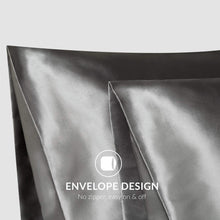 Load image into Gallery viewer, Satin Pillowcase for Hair and Skin, 2-Pack Pillow Cases - Satin Pillow Covers with Envelope Closure, Dark Grey