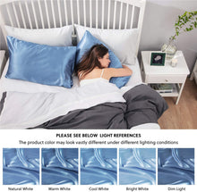 Load image into Gallery viewer, Satin Pillowcase for Hair and Skin, 2-Pack Pillow Cases - Satin Pillow Covers with Envelope Closure, Airy Blue