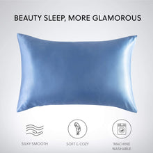 Load image into Gallery viewer, Satin Pillowcase for Hair and Skin, 2-Pack Pillow Cases - Satin Pillow Covers with Envelope Closure, Airy Blue