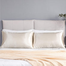 Load image into Gallery viewer, Satin Pillowcase for Hair and Skin, 2-Pack Pillow Cases - Satin Pillow Covers with Envelope Closure, Beige