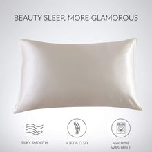 Load image into Gallery viewer, Satin Pillowcase for Hair and Skin, 2-Pack Pillow Cases - Satin Pillow Covers with Envelope Closure, Beige