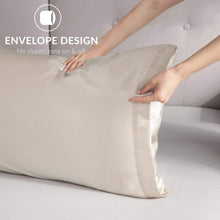 Load image into Gallery viewer, Satin Pillowcase for Hair and Skin, 2-Pack Pillow Cases - Satin Pillow Covers with Envelope Closure, Beige