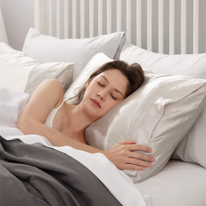 Satin Pillowcase for Hair and Skin, 2-Pack Pillow Cases - Satin Pillow Covers with Envelope Closure, Beige