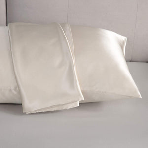 Satin Pillowcase for Hair and Skin, 2-Pack Pillow Cases - Satin Pillow Covers with Envelope Closure, Beige