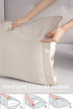 Load image into Gallery viewer, Satin Pillowcase for Hair and Skin, 2-Pack Pillow Cases - Satin Pillow Covers with Envelope Closure, Beige