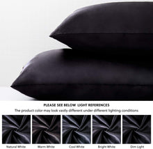 Load image into Gallery viewer, Satin Pillowcase for Hair and Skin, 2-Pack Pillow Cases - Satin Pillow Covers with Envelope Closure, Black