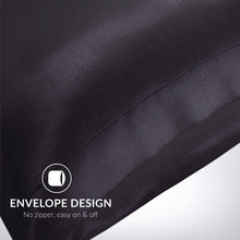 Load image into Gallery viewer, Satin Pillowcase for Hair and Skin, 2-Pack Pillow Cases - Satin Pillow Covers with Envelope Closure, Black