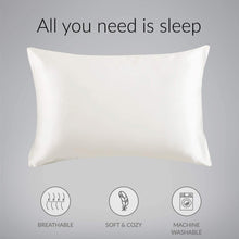 Load image into Gallery viewer, Satin Pillowcase for Hair and Skin, 2-Pack Pillow Cases - Satin Pillow Covers with Envelope Closure,  Ivory