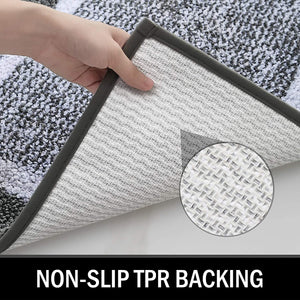 Bathroom Rug Mat, Ultra Soft and Water Absorbent Bath Rug, Bath Carpet, Machine Wash/Dry, for Tub, Shower, and Bath Room (Dark Grey)