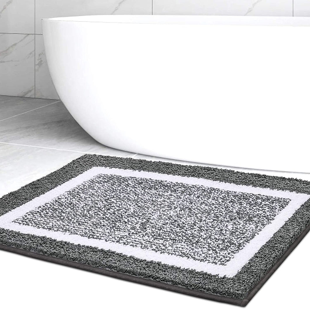 Bathroom Rug Mat, Ultra Soft and Water Absorbent Bath Rug, Bath Carpet, Machine Wash/Dry, for Tub, Shower, and Bath Room (Dark Grey)