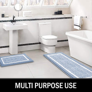Bathroom Rug Mat, Ultra Soft and Water Absorbent Bath Rug, Bath Carpet, Machine Wash/Dry, for Tub, Shower, and Bath Room (Blue)