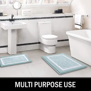 Bathroom Rug Mat, Ultra Soft and Water Absorbent Bath Rug, Bath Carpet, Machine Wash/Dry, for Tub, Shower, and Bath Room (Green)