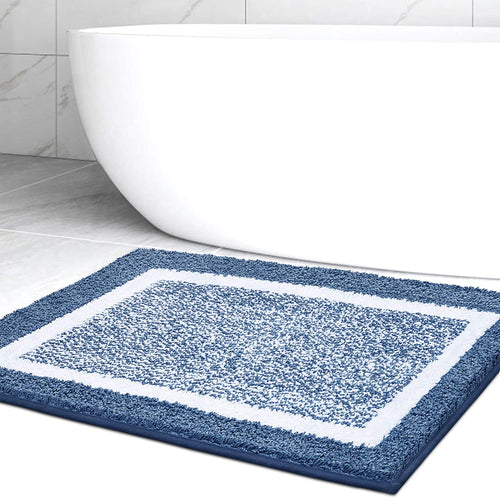 Bathroom Rug Mat, Ultra Soft and Water Absorbent Bath Rug, Bath Carpet, Machine Wash/Dry, for Tub, Shower, and Bath Room (Navy)