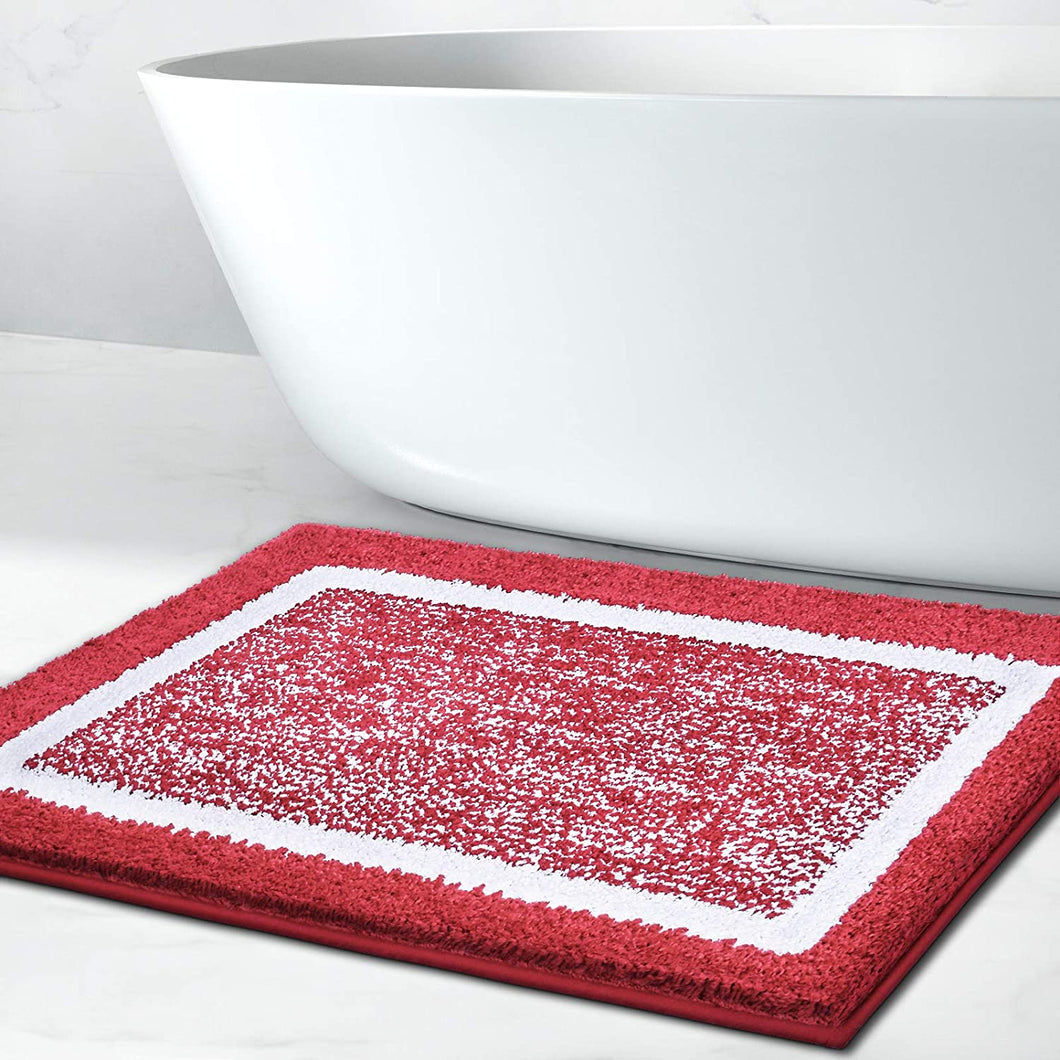 Bathroom Rug Mat, Ultra Soft and Water Absorbent Bath Rug, Bath Carpet, Machine Wash/Dry, for Tub, Shower, and Bath Room (Red)