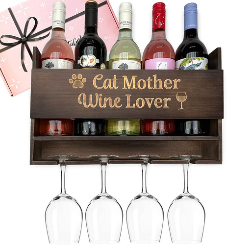 Cat Lover Gifts for Women or Wine Gifts for Women. Our Cat Mother Wine Lover Wine Rack or Cat Themed Gifts for Women are Ideal Cat Gifts for Cat Lovers or Wine Related Gifts for a Cat Mom