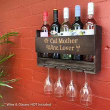Load image into Gallery viewer, Cat Lover Gifts for Women or Wine Gifts for Women. Our Cat Mother Wine Lover Wine Rack or Cat Themed Gifts for Women are Ideal Cat Gifts for Cat Lovers or Wine Related Gifts for a Cat Mom