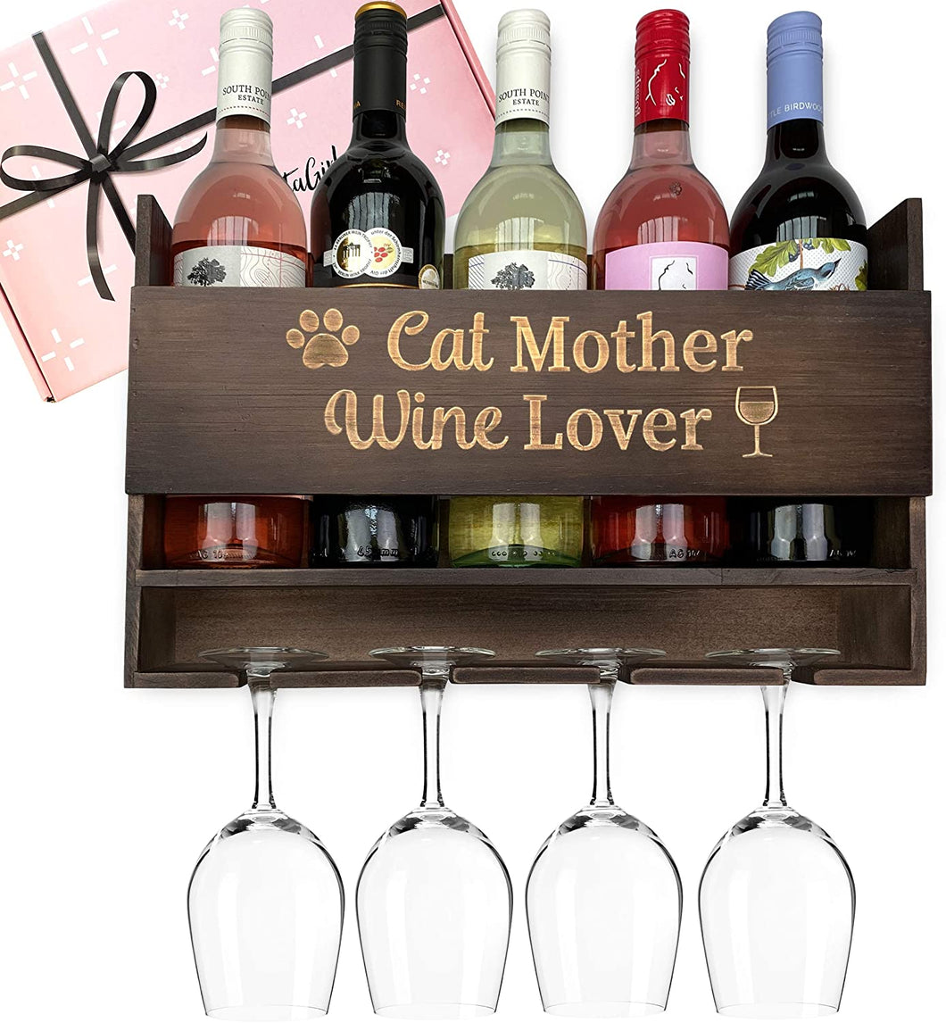 Cat Lover Gifts for Women or Wine Gifts for Women. Our Cat Mother Wine Lover Wine Rack or Cat Themed Gifts for Women are Ideal Cat Gifts for Cat Lovers or Wine Related Gifts for a Cat Mom