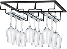 Load image into Gallery viewer, Wine Glasses Rack Under Cabinet Stemware Rack,Wine Glass Hanger Rack Wire Wine Glass Holder Storage Hanger for Cabinet Kitchen Bar (3 Rows)