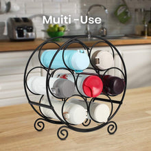 Load image into Gallery viewer, Wine Racks Countertop, 7 Bottles Wine Organizer Stand, Metal Free Standing Wine Storage Holder, Water Bottle Holder Stand-Black