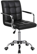 Load image into Gallery viewer, Desk Chair - Office Chair with Arms/Wheels for Teens/Students Swivel Faux Leather Home Computer Black