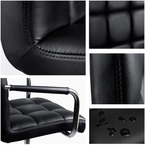 Desk Chair - Office Chair with Arms/Wheels for Teens/Students Swivel Faux Leather Home Computer Black