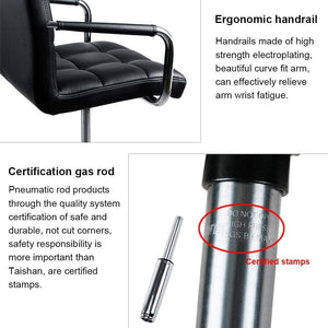 Desk Chair - Office Chair with Arms/Wheels for Teens/Students Swivel Faux Leather Home Computer Black