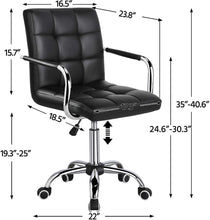 Load image into Gallery viewer, Desk Chair - Office Chair with Arms/Wheels for Teens/Students Swivel Faux Leather Home Computer Black