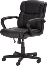 Load image into Gallery viewer, Ergonomic, Adjustable, Swivel Office Desk Chair with Armrest, Black Bonded Leather