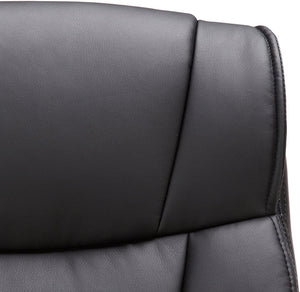 Ergonomic, Adjustable, Swivel Office Desk Chair with Armrest, Black Bonded Leather