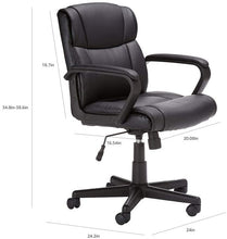 Load image into Gallery viewer, Ergonomic, Adjustable, Swivel Office Desk Chair with Armrest, Black Bonded Leather