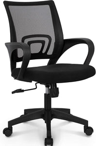 Office Chair Computer Desk Chair Gaming - Ergonomic Mid Back Cushion Lumbar Support with Wheels Comfortable Blue Mesh Racing Seat Adjustable Swivel Rolling Home Executive (Black)