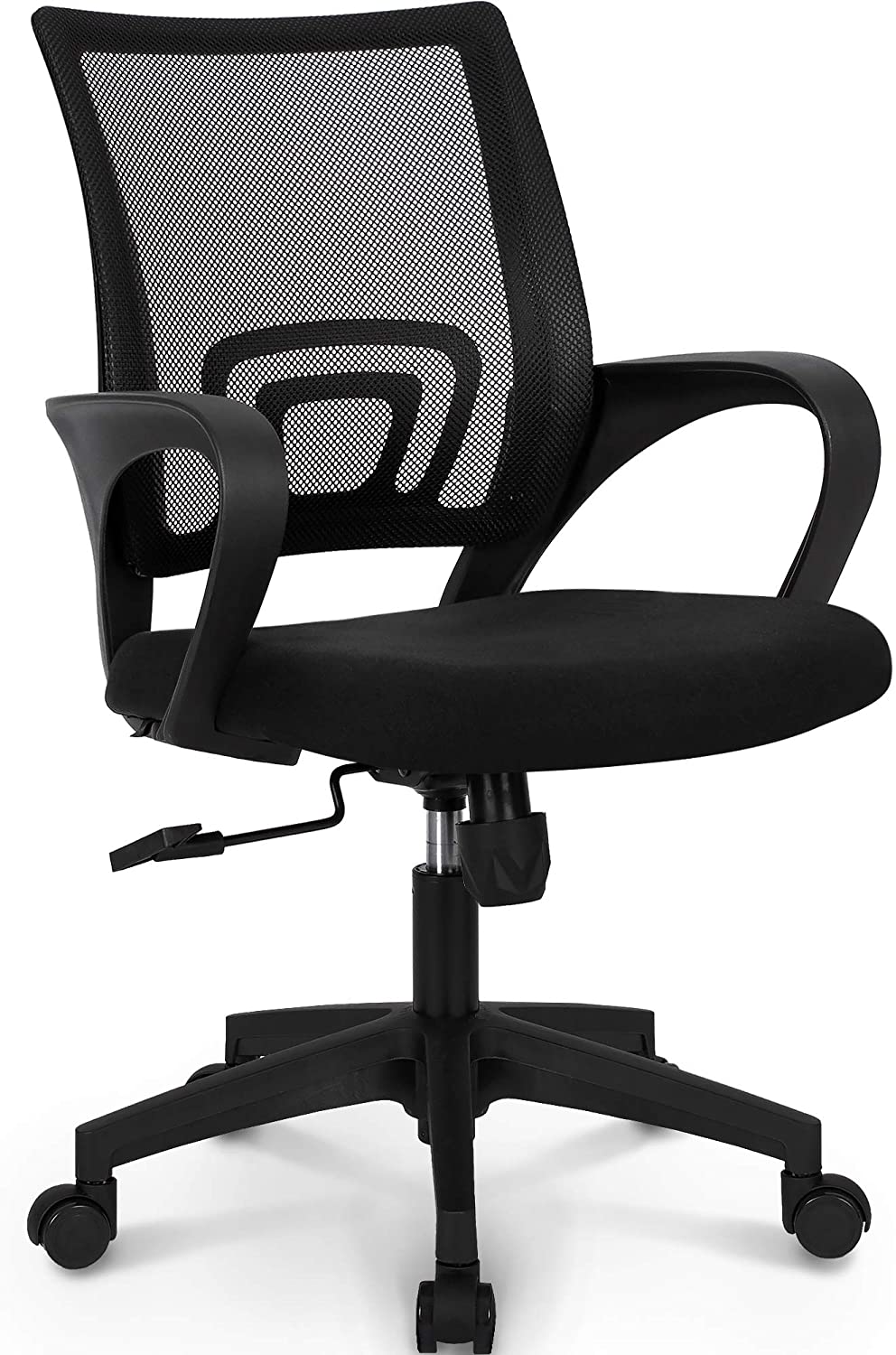 Office Chair Computer Desk Chair Gaming - Ergonomic Mid Back Cushion Lumbar  Support with Wheels Comfortable Blue Mesh Racing Seat Adjustable Swivel