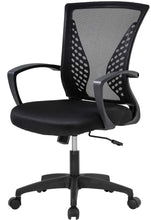 Load image into Gallery viewer, Home Office Chair Mid Back PC Swivel Lumbar Support Adjustable Desk Task Computer Ergonomic Comfortable Mesh Chair with Armrest (Black)