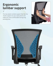 Load image into Gallery viewer, Home Office Chair Mid Back PC Swivel Lumbar Support Adjustable Desk Task Computer Ergonomic Comfortable Mesh Chair with Armrest (Black)