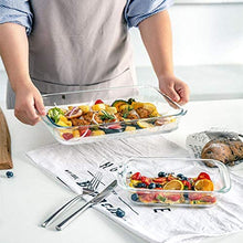 Load image into Gallery viewer, 8-Piece Deep Glass Baking Dish Set with Plastic lids,Rectangular Glass Bakeware Set with BPA Free Lids, Baking Pans for Lasagna, Leftovers, Cooking, Kitchen, Freezer-to-Oven and Dishwasher, Gray
