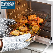 Load image into Gallery viewer, 8-Piece Deep Glass Baking Dish Set with Plastic lids,Rectangular Glass Bakeware Set with BPA Free Lids, Baking Pans for Lasagna, Leftovers, Cooking, Kitchen, Freezer-to-Oven and Dishwasher, Gray