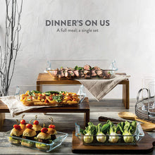 Load image into Gallery viewer, Superior Glass Casserole Dish Set - 4-Piece Rectangular Bakeware Set, Modern Unique Design Glass Baking-Dish Set - Grip Handles for Easy Carry from Hot Oven To Table, Nesting for Space-Saving Storage