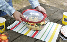 Load image into Gallery viewer, TrueFit Bakeware Glass Casserole Dish with Cover and Storage Lid, Cherry, 3-Piece Set