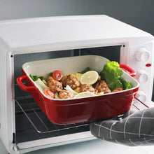 Load image into Gallery viewer, Ceramic Casserole Dish with Lid, 2.5Quart Square Lasagna Pan for Cooking, Dinner, Kitchen, 12.4 x 10.1 x 3.3 Inches (Red)